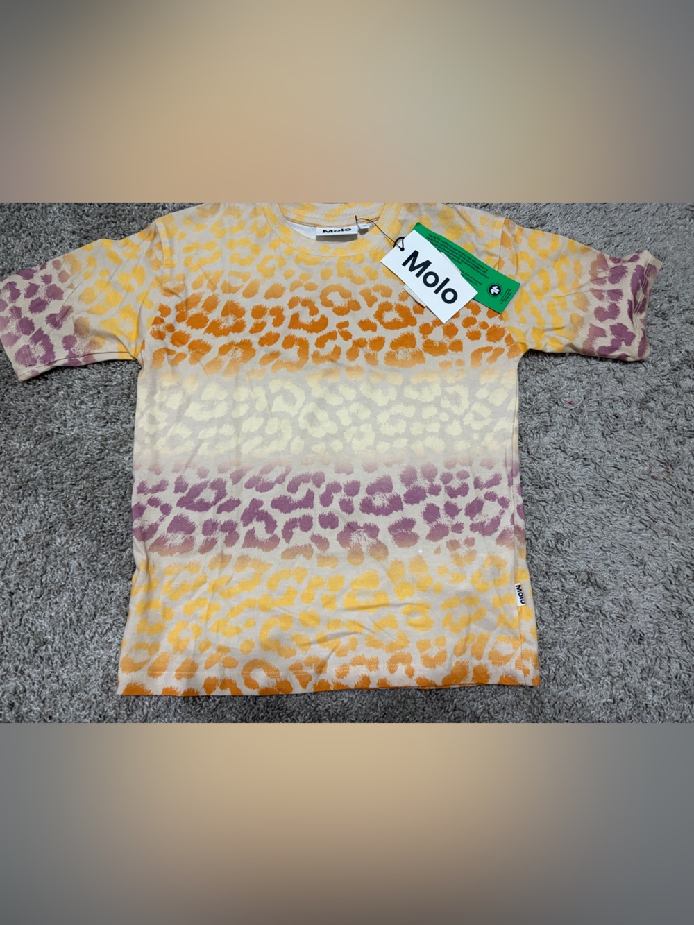 Molo Leopard Print Ombre Tee in Yellow & Orange